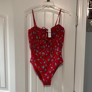 NWT J. Crew ruched cut out swimsuit in Daisy print
